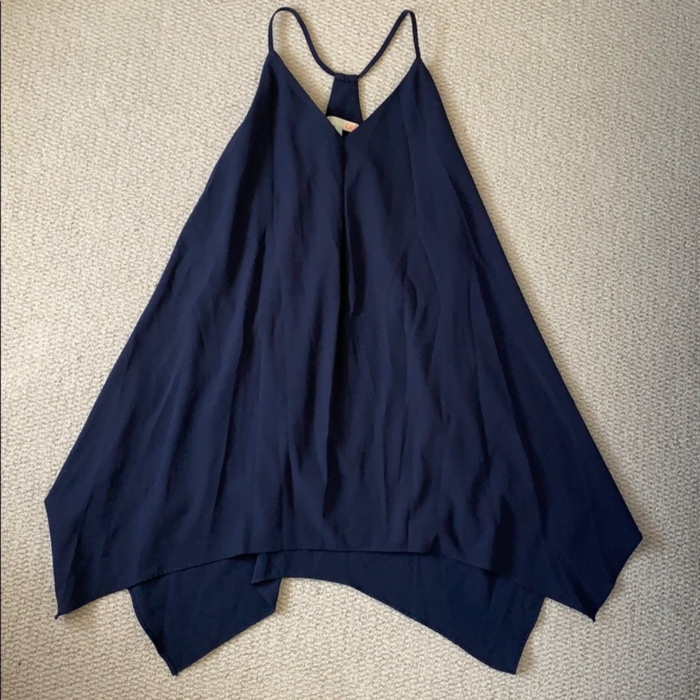 GIANNI BINI mini navy flowy dress